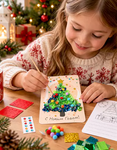DIY Kit ng Christmas Three-Dimensional Sticker Craft ng mga Bata